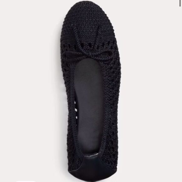 Polo Ralph Lauren Crochet Ballet Flats Navy Blue size 5.5 Made in Spain - Picture 4 of 9